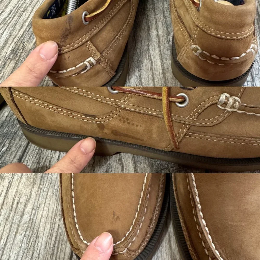 TIMBERLAND Khaki Brown Leather Echo Bay Boat Shoes Loafers Men's SIze 8M